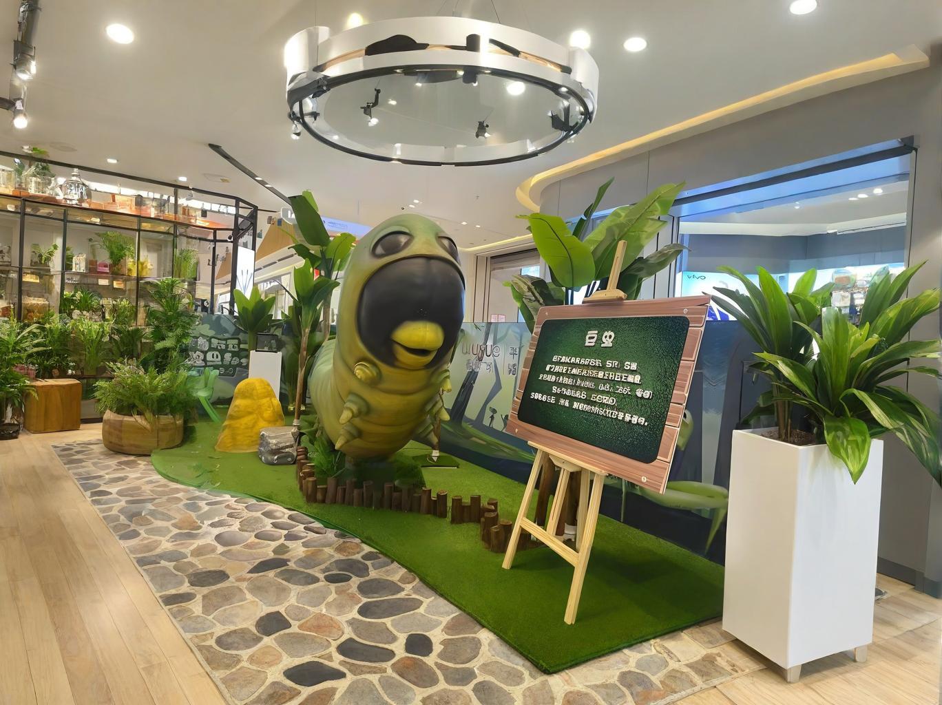 公园里的仿真昆虫雕塑：自然与艺术的完美结合